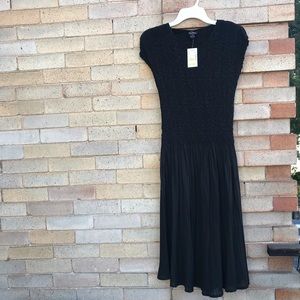 NWT Caeliann (S) Black Stretchy Pleated Dress